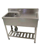 厨房機器　一槽シンク水切付 激安 厨房機器 厨房器具 業務厨房 業務用厨房機器 犬 風呂 ドックバス