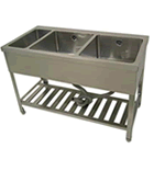 厨房機器　二槽シンク/ゴミ入付 激安 厨房器具 業務厨房 業務用厨房機器 犬 風呂 ドックバス